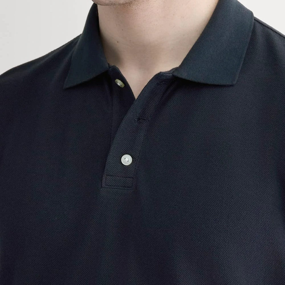 Men's Classic Black Short-Sleeve Cotton Polo Shirt