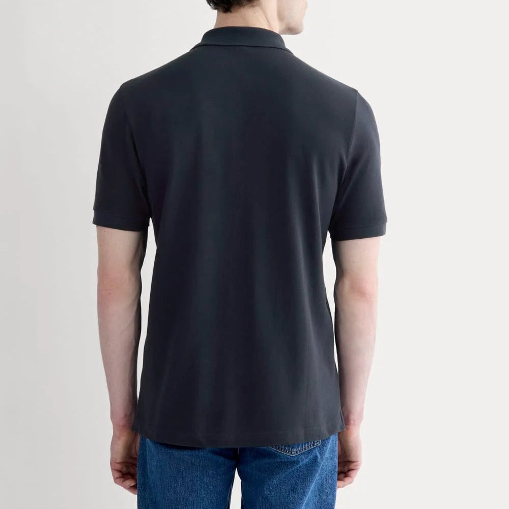 Men's Classic Black Short-Sleeve Cotton Polo Shirt