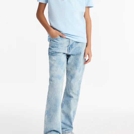 Mini Stacked Slim Flare Surf Fray Slit Jean