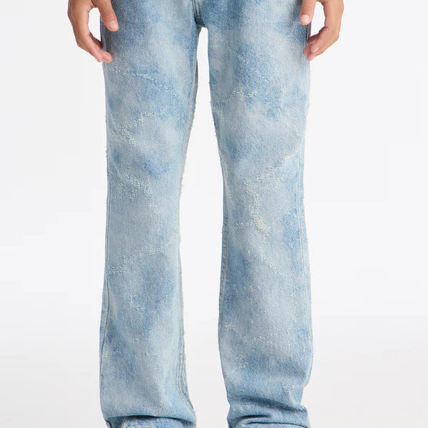 Mini Stacked Slim Flare Surf Fray Slit Jean