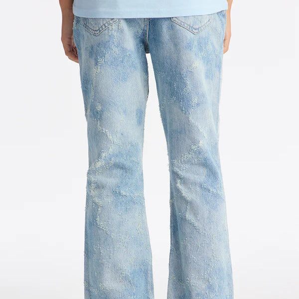 Mini Stacked Slim Flare Surf Fray Slit Jean