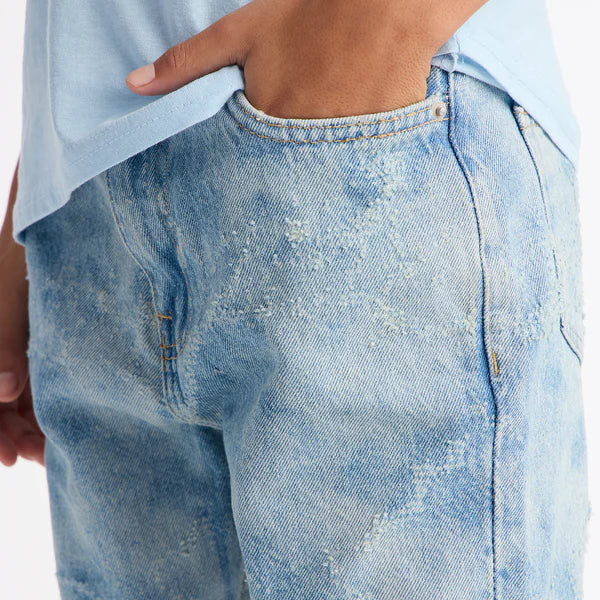 Mini Stacked Slim Flare Surf Fray Slit Jean