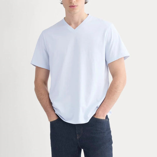 Plain white V-neck T-shirt