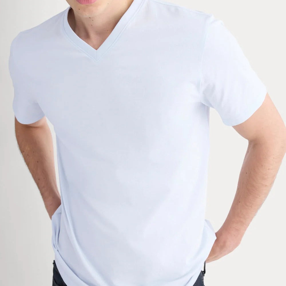 Plain white V-neck T-shirt